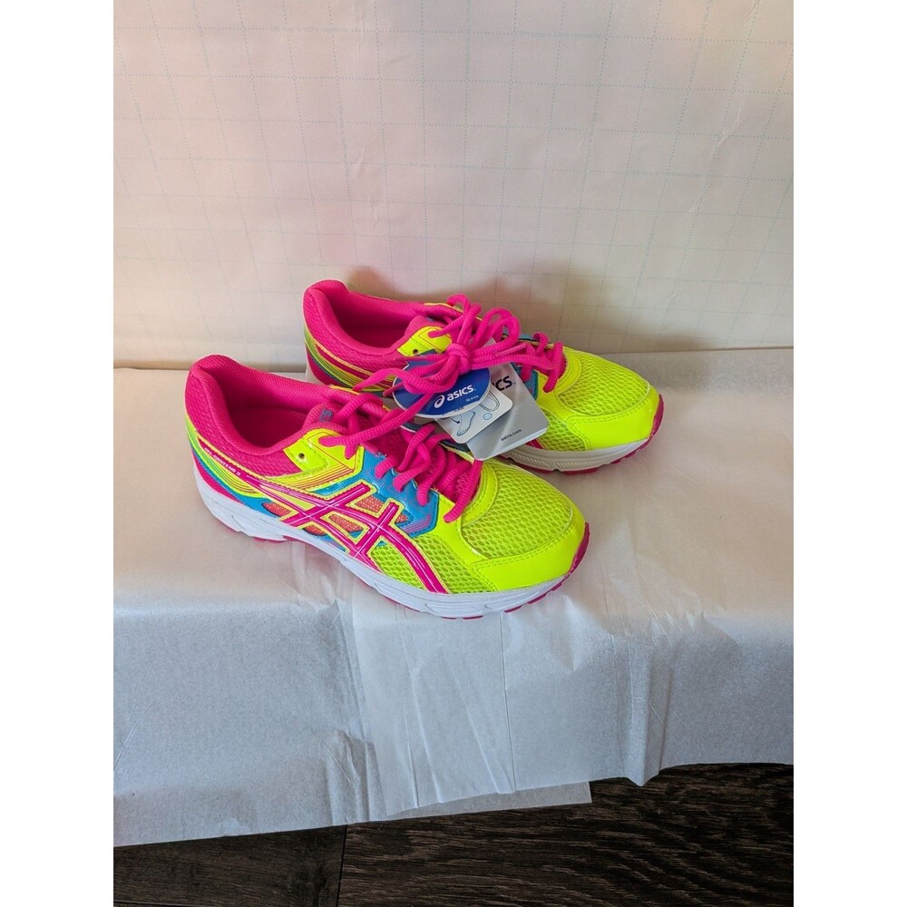 Asics Gel Contend 3 Running Shoes / Yellow & Pink w/ Blue Accents / Size: US 6 - Picture 2 of 5